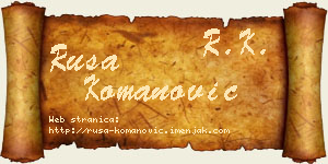 Rusa Komanović vizit kartica